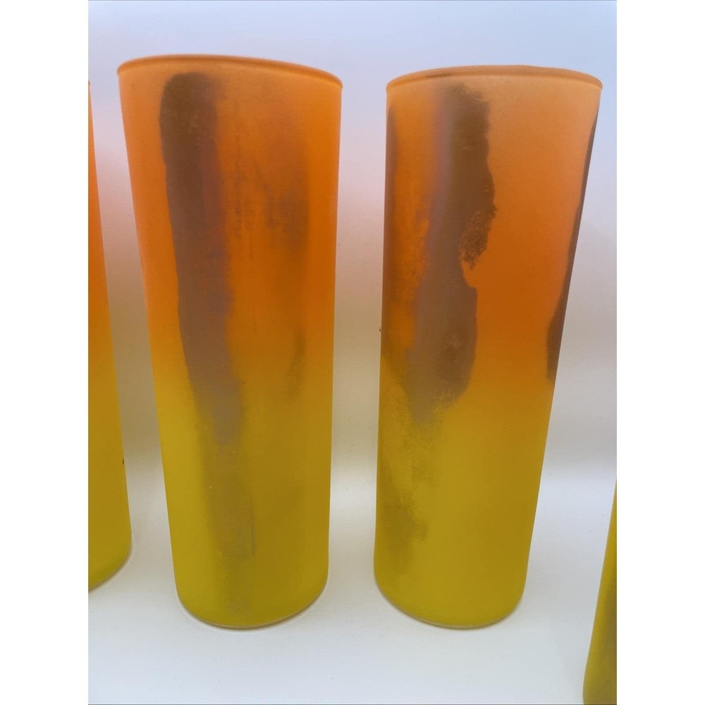 Starlyte 13 oz 1950's Zombie 8 Piece glass set orange 131-102 RARE New In Box - Picture 4 of 11